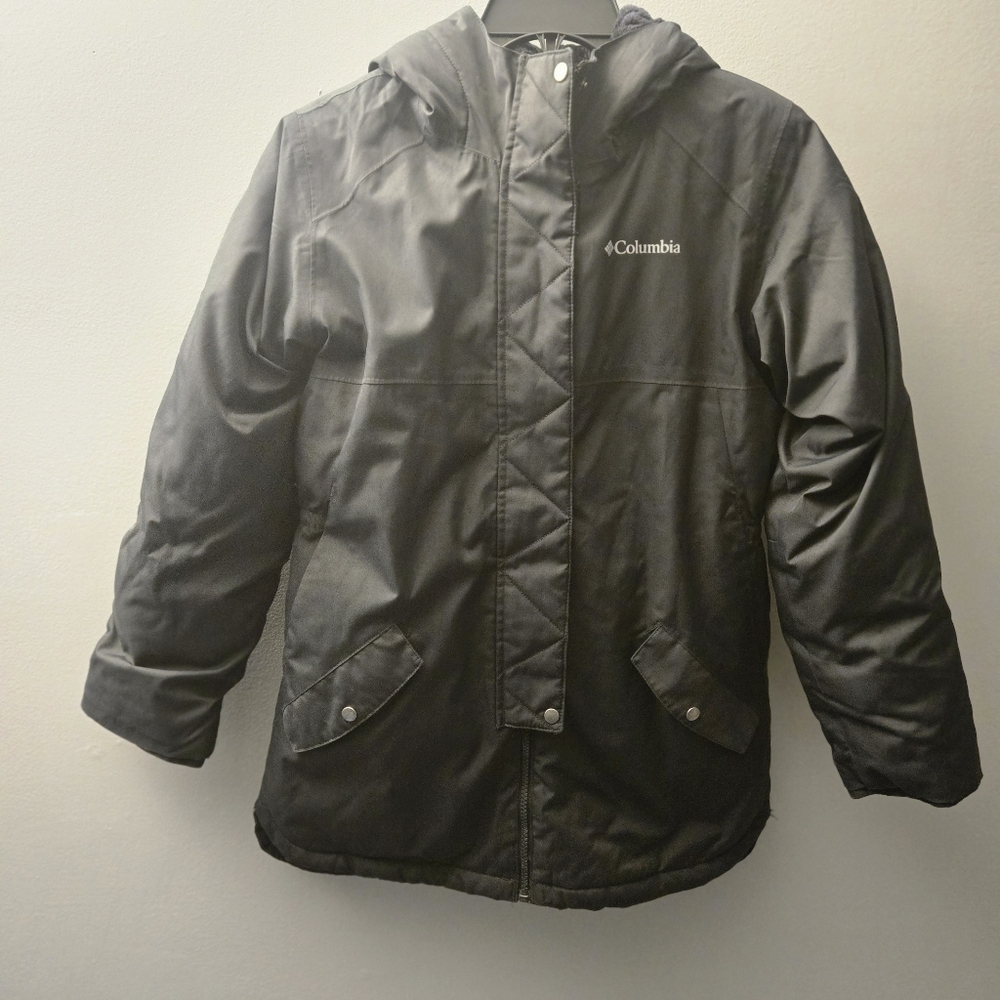 Columbia Girl's Large (14/16) Nordic Strider Omni-Heat Black Mid Length Jacket